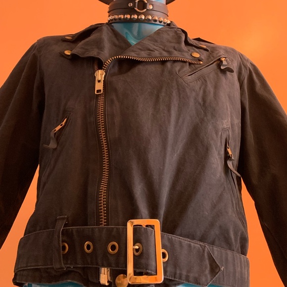 New wave/ Punk/ Goth/ 80’s Biker cotton-fabric jacket - Picture 3 of 12